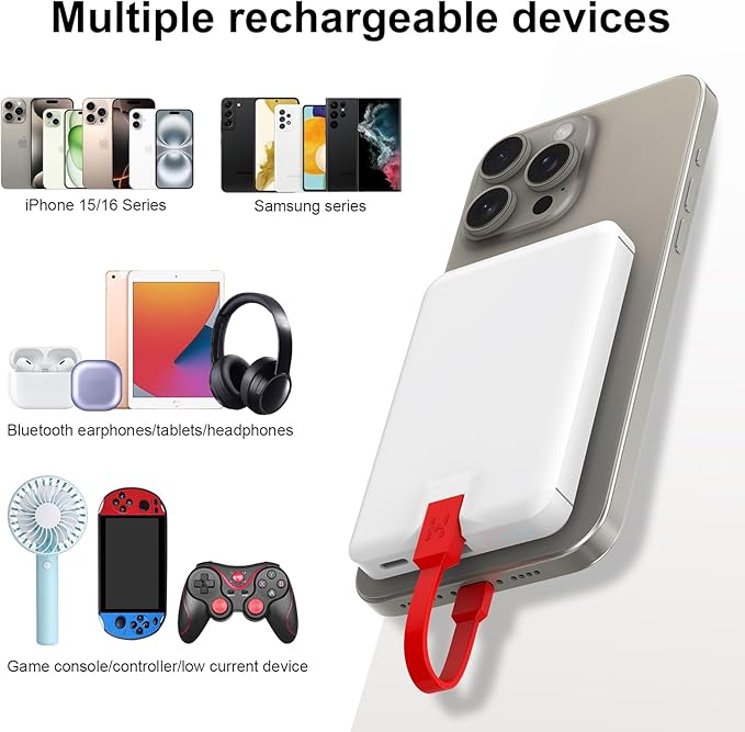 Cargador Portátil con cable USB-C Integrado
